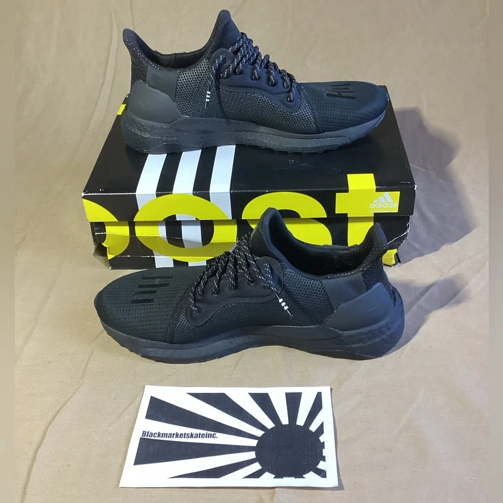 Pharrell x Adidas Solar Hu Glide PRD 'Core Black' EG7788 Men's Size 10.5